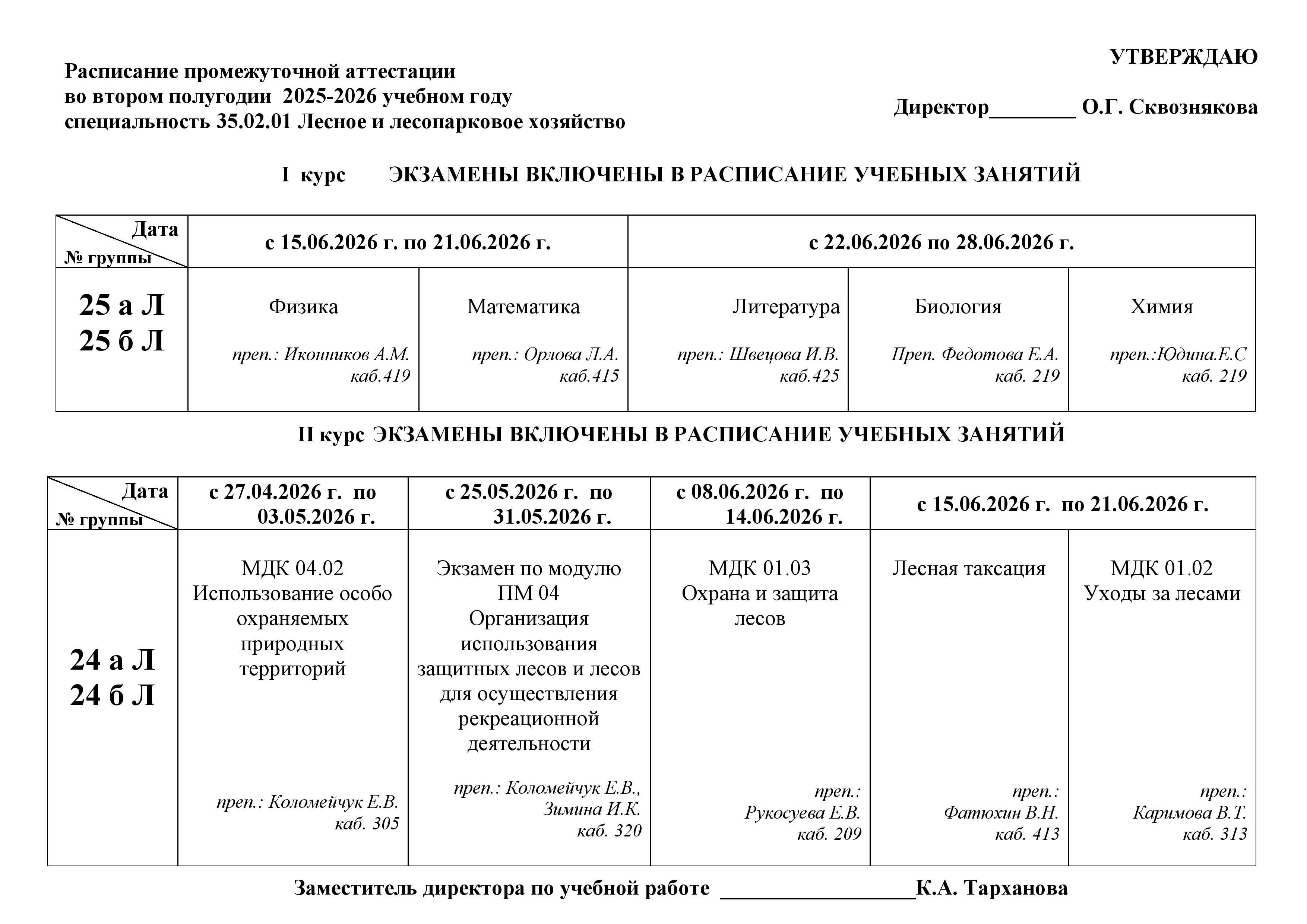 Экзамены 25 26 2 полугодие 07